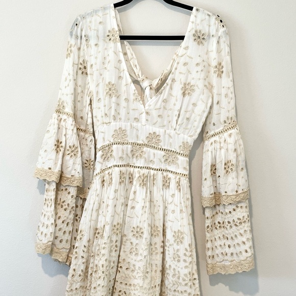 antica sartoria Dresses & Skirts - NWOT antica sartoria white/cream eyelet cutout dress Italy Positano import
